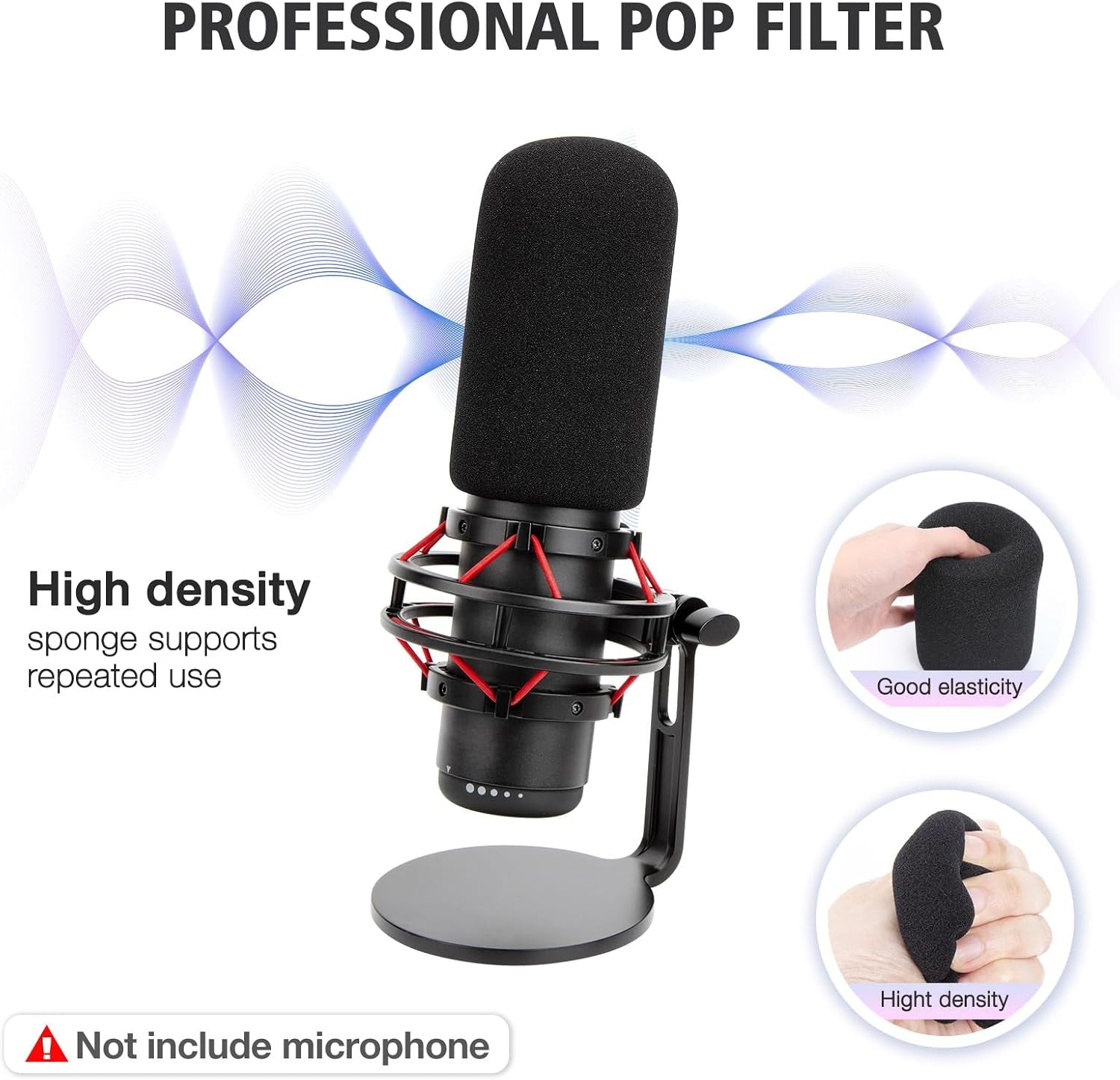 Hyperx Quadcast Boom Arm - Upgraded Red Boom Arm with Windscreen, Sound Insulation and Noise Reduction, Hyperx Quadcast Microphone Arm with 3/8" to 5/8" Adapter