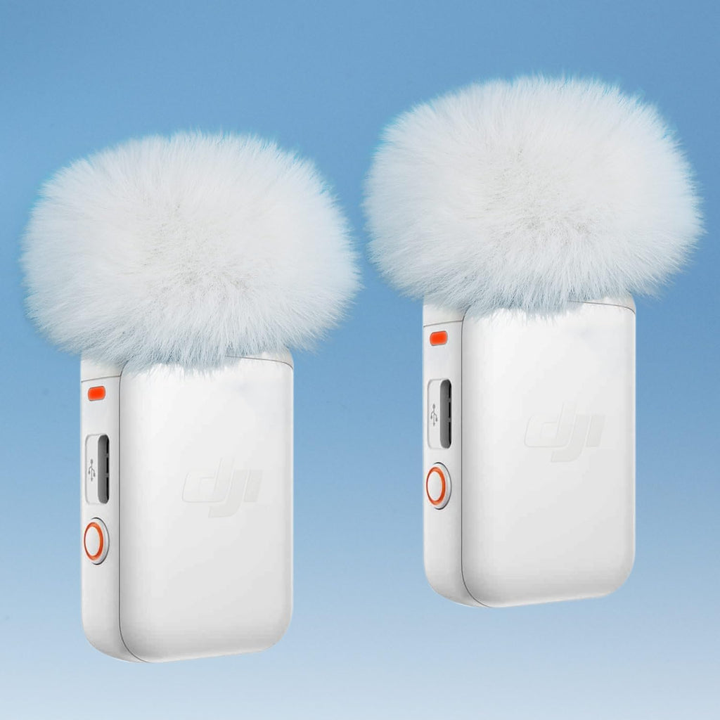 DJI Mic 2 Pop Filter - White DJI Wireless Microphone Outdoor Mic Cover Muff Pop Filter Noise Reduction, Mic Covers for DJI Microphone Wireless(2 PC)