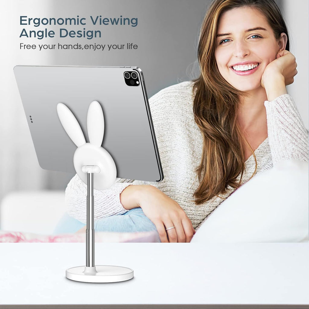 Cute Bunny Rabbit Phone Stand, Adjustable Desk Phone & Tablet Holder