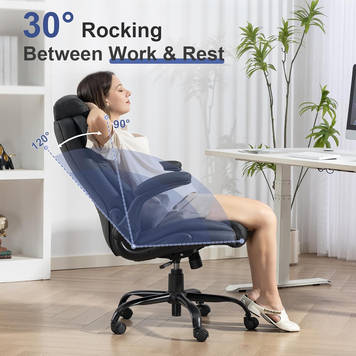 Big and Tall Office Chairs 400LBS Heavy Duty High Back Leather