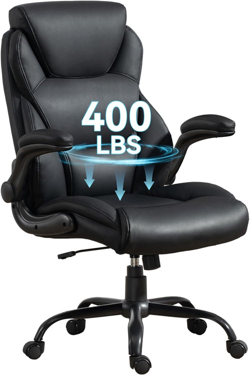 Big and Tall Office Chairs 400LBS Heavy Duty High Back Leather
