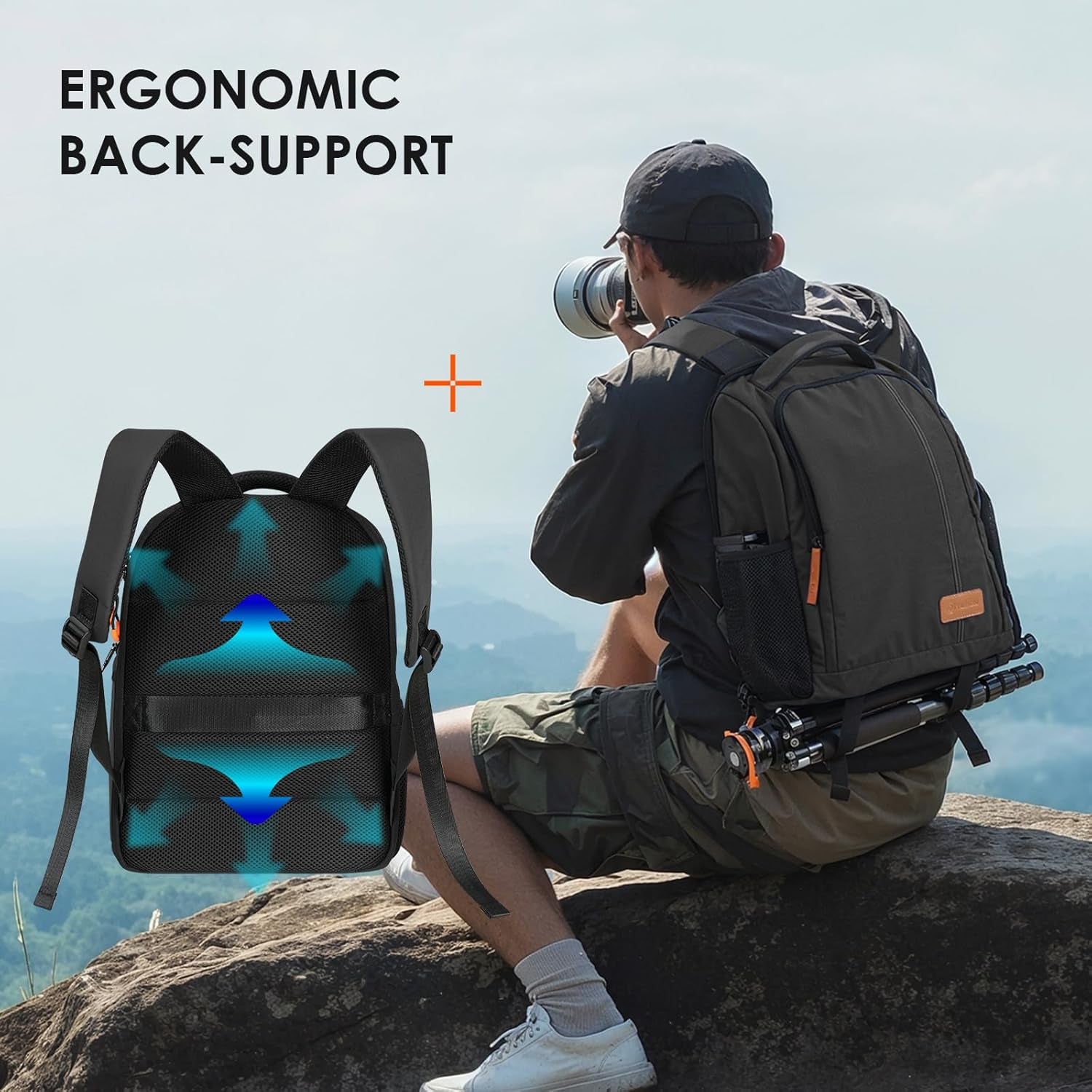 Camera Backpack for Photographers Compact 15L, TB04 Black