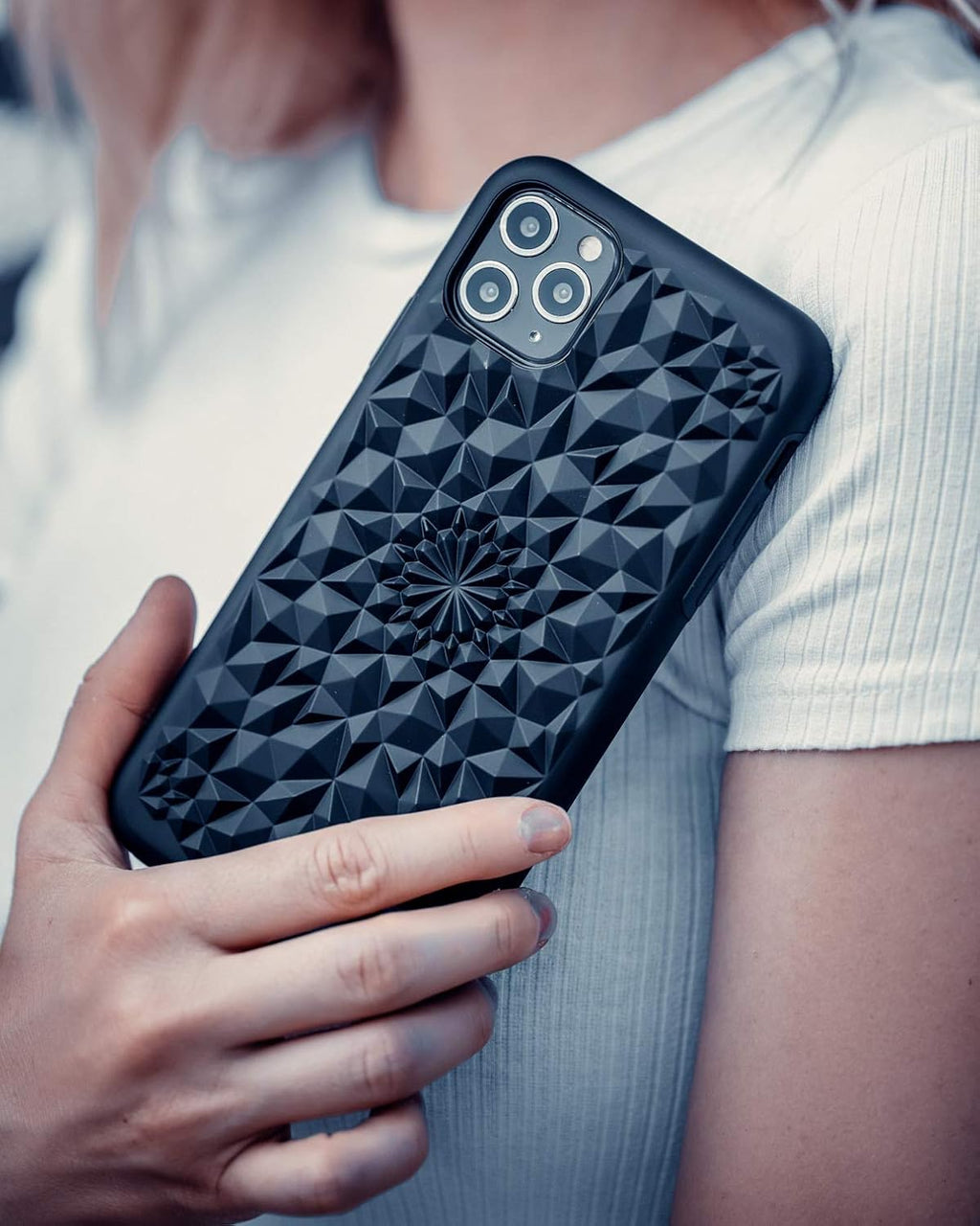 for Iphone 12 Pro Max -Matte Black Kaleidoscope Phone Case - Anti-Scratch, Wireless Charging Compatible, 360° Shockproof Protective Cases for Apple Iphone 12 Pro Max