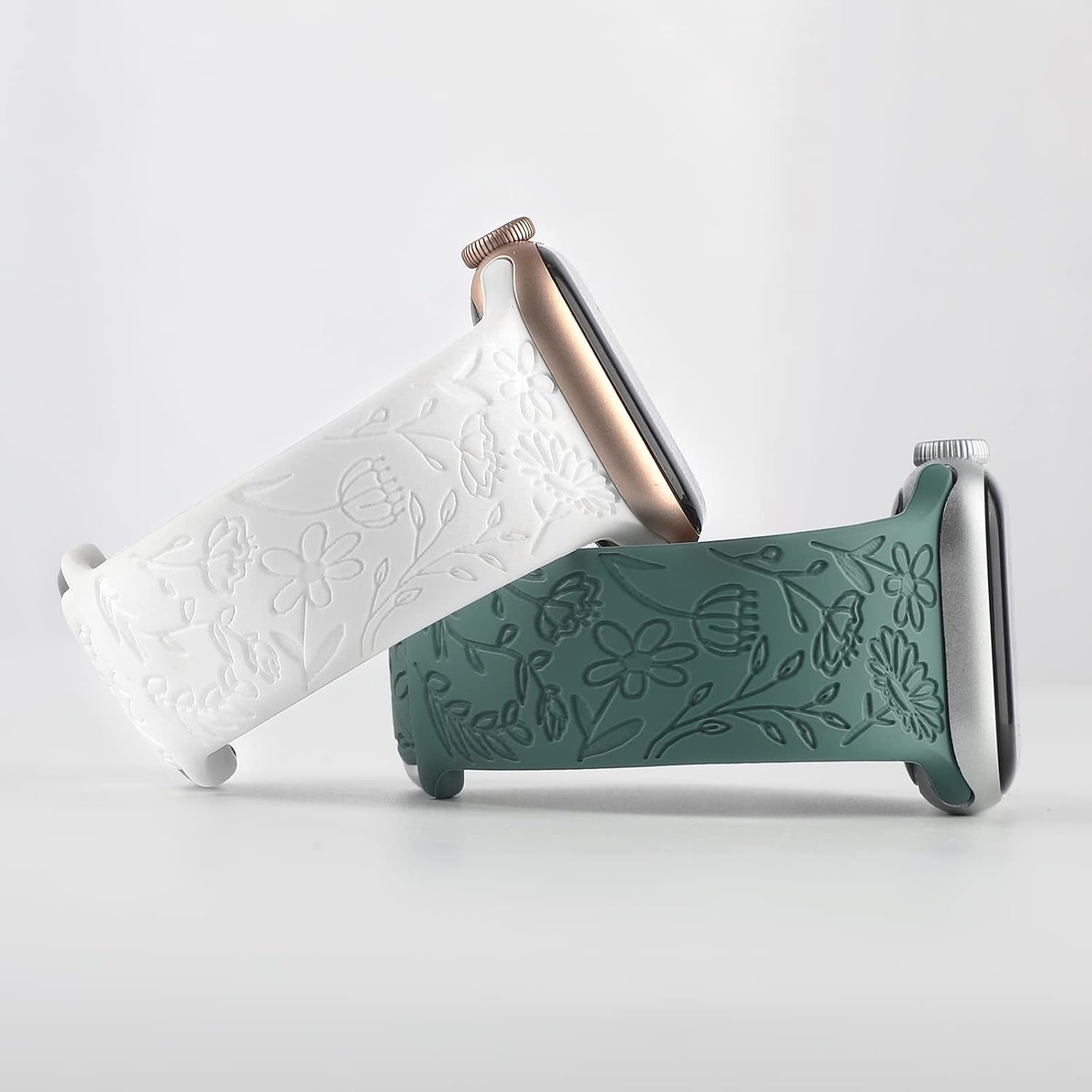 2 Pack Flower Engraved Sport Strap for Apple Watch Bands 38Mm 40Mm 41Mm