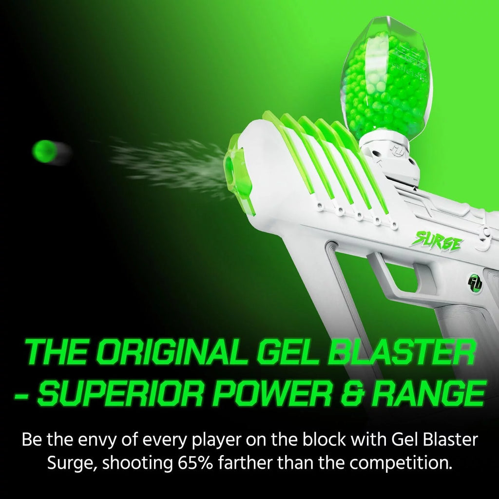 Surge 2-Blast Mode Water Bead Blaster, Extended 100+ Foot Range + 10K Gellets