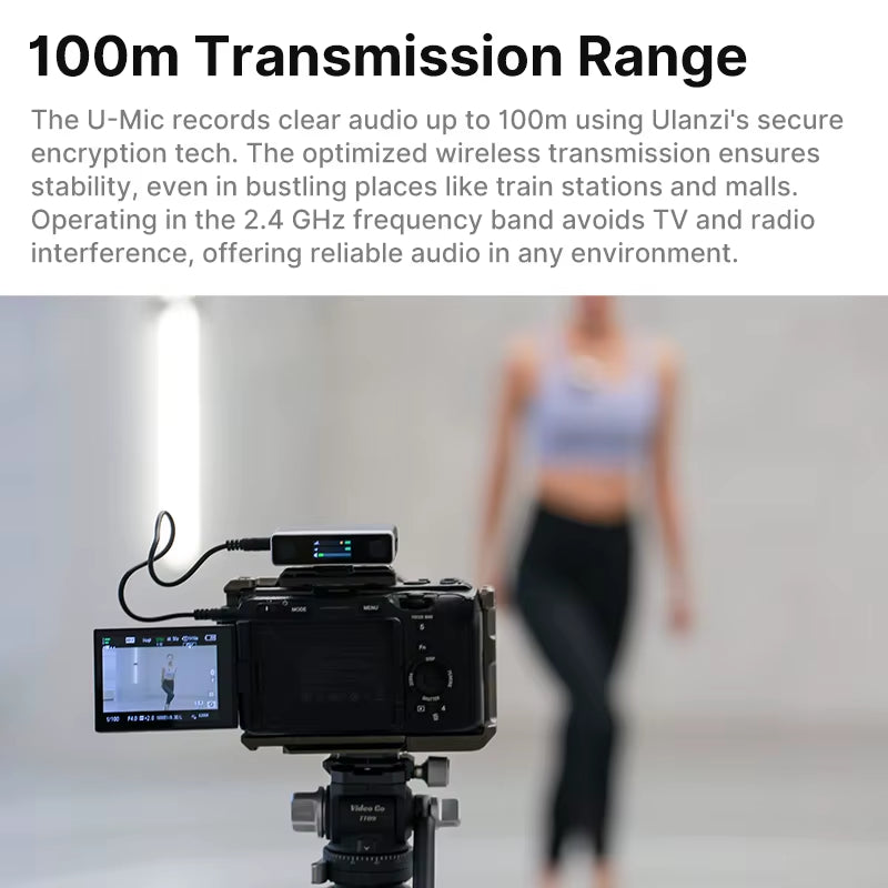 U-Mic Wireless Mic Stereo Microphone Lavalier Microphone for Smartphone DSLR for Interview Video Vlog Gaming Mic