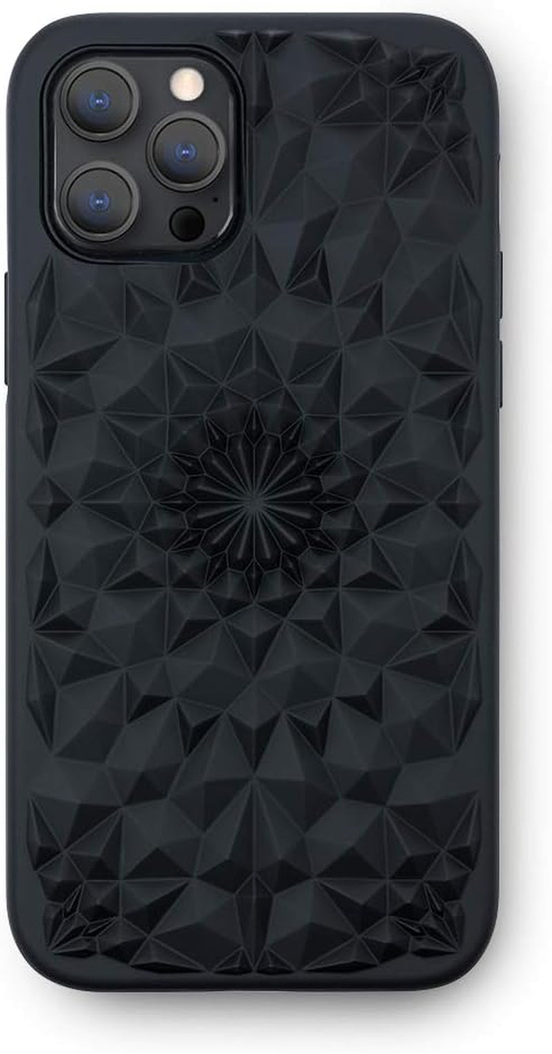 for Iphone 12 Pro Max -Matte Black Kaleidoscope Phone Case - Anti-Scratch, Wireless Charging Compatible, 360° Shockproof Protective Cases for Apple Iphone 12 Pro Max