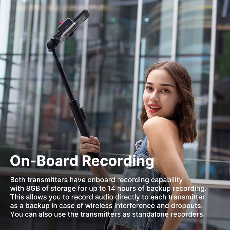 U-Mic Wireless Mic Stereo Microphone Lavalier Microphone for Smartphone DSLR for Interview Video Vlog Gaming Mic