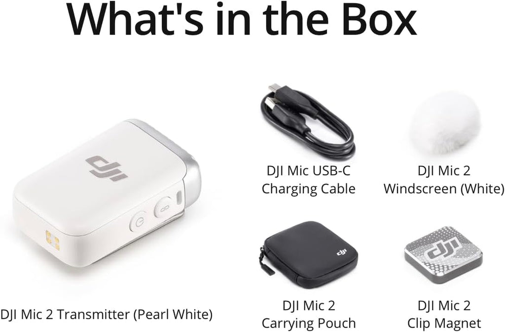 DJI Mic 2 Transmitter (Pearl White), Wireless Microphone