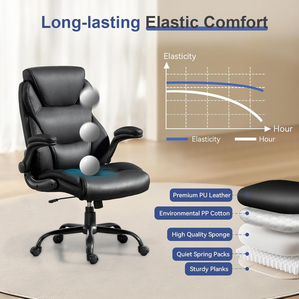 Big and Tall Office Chairs 400LBS Heavy Duty High Back Leather