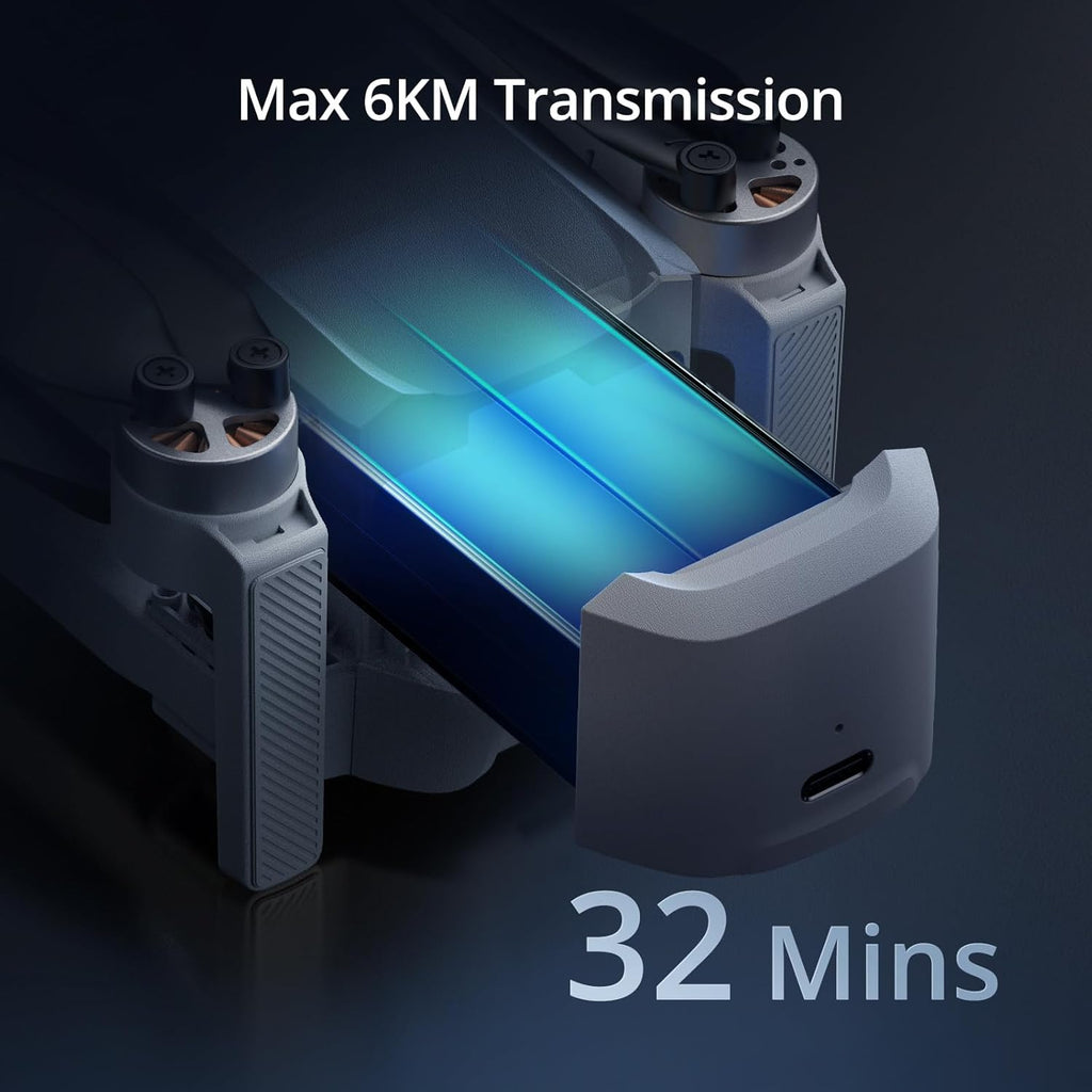 ATOM 3-Axis Gimbal 4K GPS Drone, under 249G, 32 Mins Flight, 6KM Long Range Transmission, Visual Tracking, 4K/30FPS Quickshots, 12MP Photo, Lightweight and Foldable for Adults Beginners | 4K/30FPS Quickshots, 12MP Photo, Visual Tracking, under 249G, Lightweight and Foldable for Adults Beginners, Auto Return