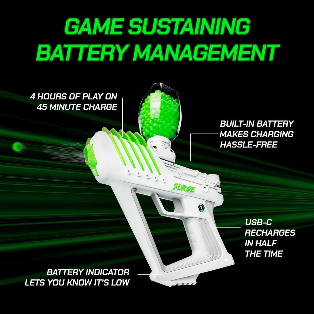 Surge 2-Blast Mode Water Bead Blaster, Extended 100+ Foot Range + 10K Gellets