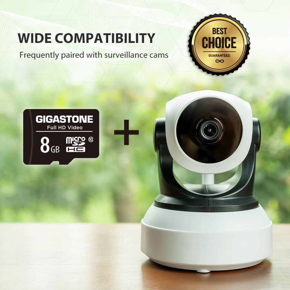 8GB Micro SD Card 10-Pack, Full HD Video, Surveillance Security Cam Action Camera Drone, 80Mb/S Micro SDHC Class 10