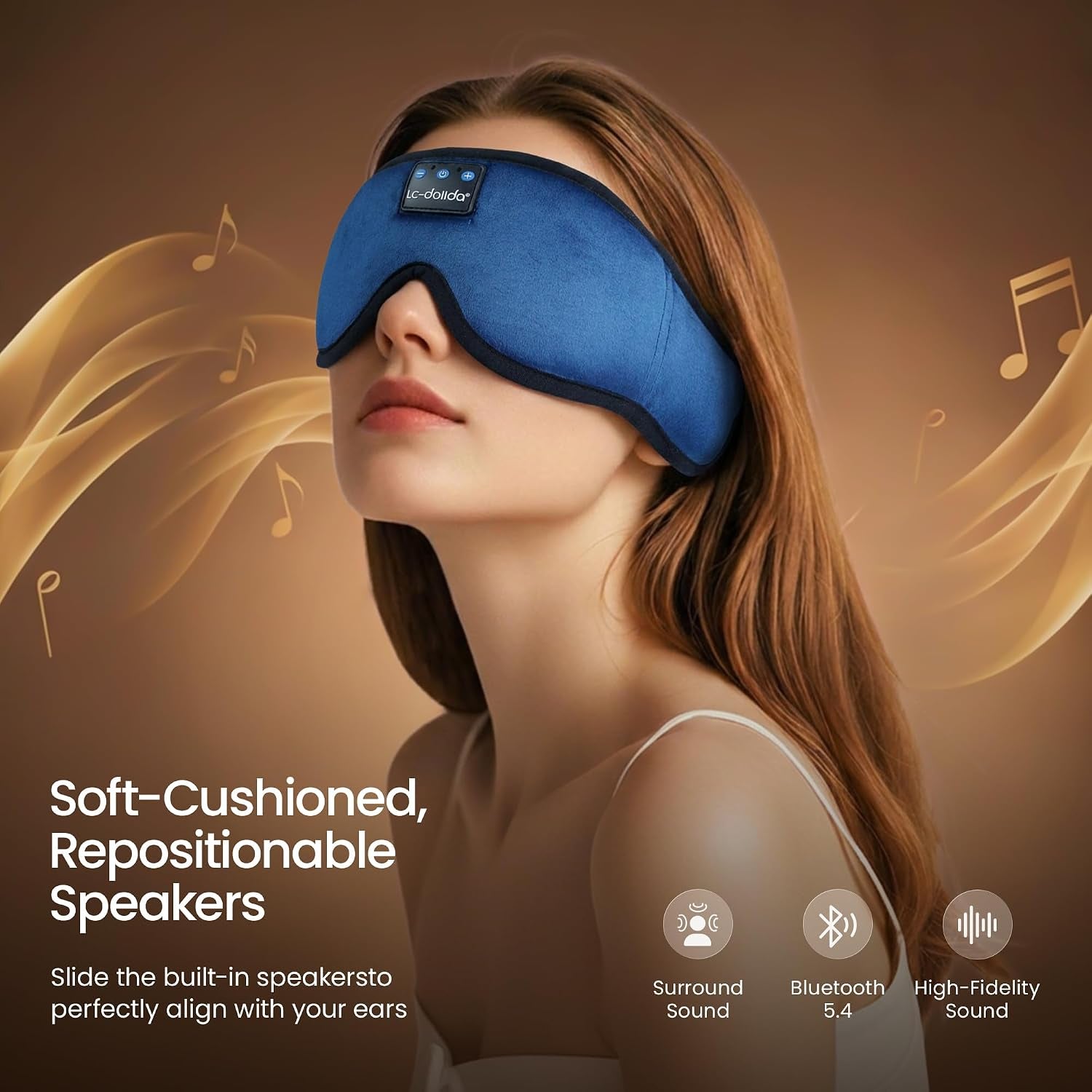 Sleeping Headphones Eye Mask, Sleep Mask with Bluetooth Headphones 3D Eye Mask Wireless Music Cotton Sleep Cover for Side Sleepers Nap Insomnia Air Travel Meditation Gifts for Unisex