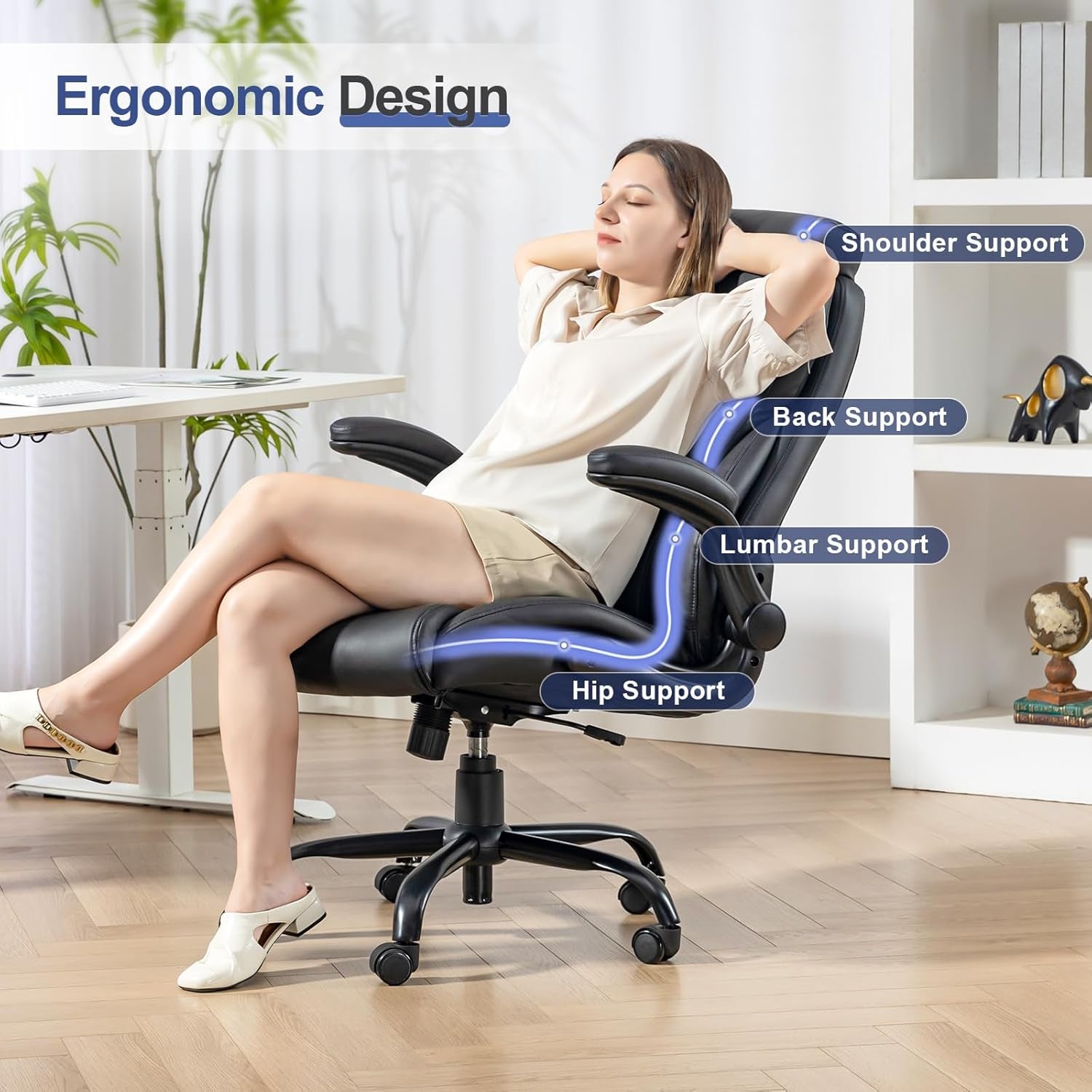 Big and Tall Office Chairs 400LBS Heavy Duty High Back Leather