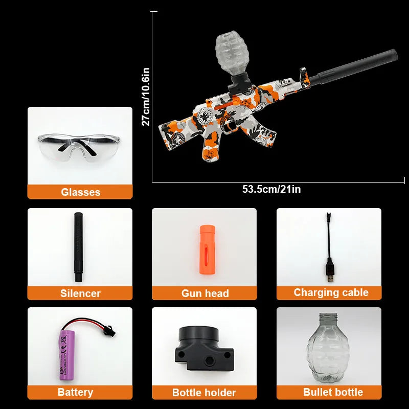 Electric Gel Ball Explosion Toy, Manual/Automatic Eco-Friendly Splatter Ball Blaster, Christmas and New Year Gifts.