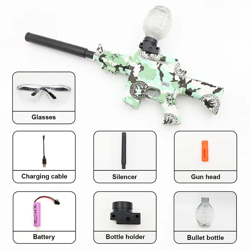 Electric Gel Ball Explosion Toy, Manual/Automatic Eco-Friendly Splatter Ball Blaster, Christmas and New Year Gifts.