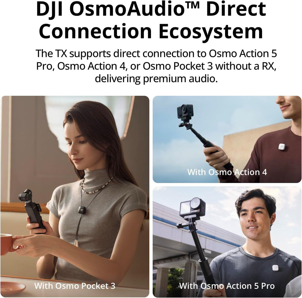 DJI Mic Mini (1 TX + 1 RX), Ultralight, Detail-Rich Audio