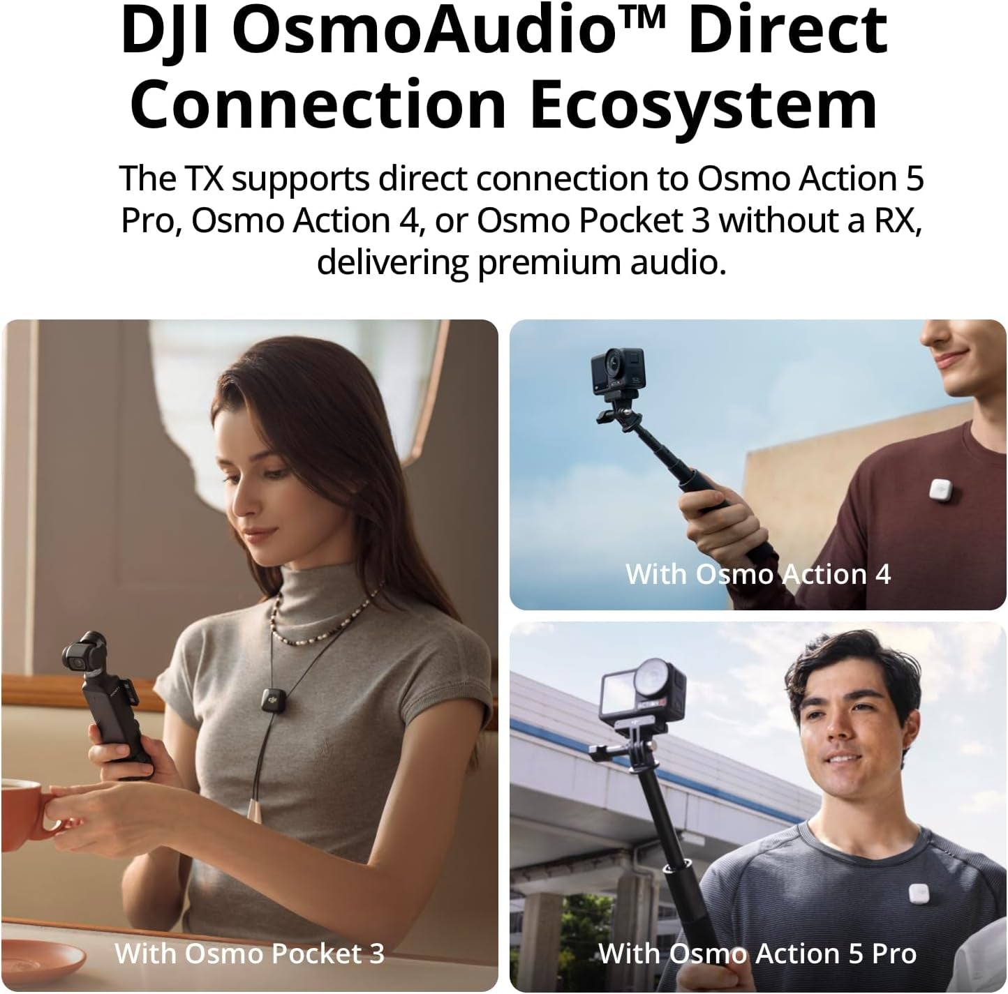 DJI Mic Mini (1 TX + 1 RX), Ultralight, Detail-Rich Audio