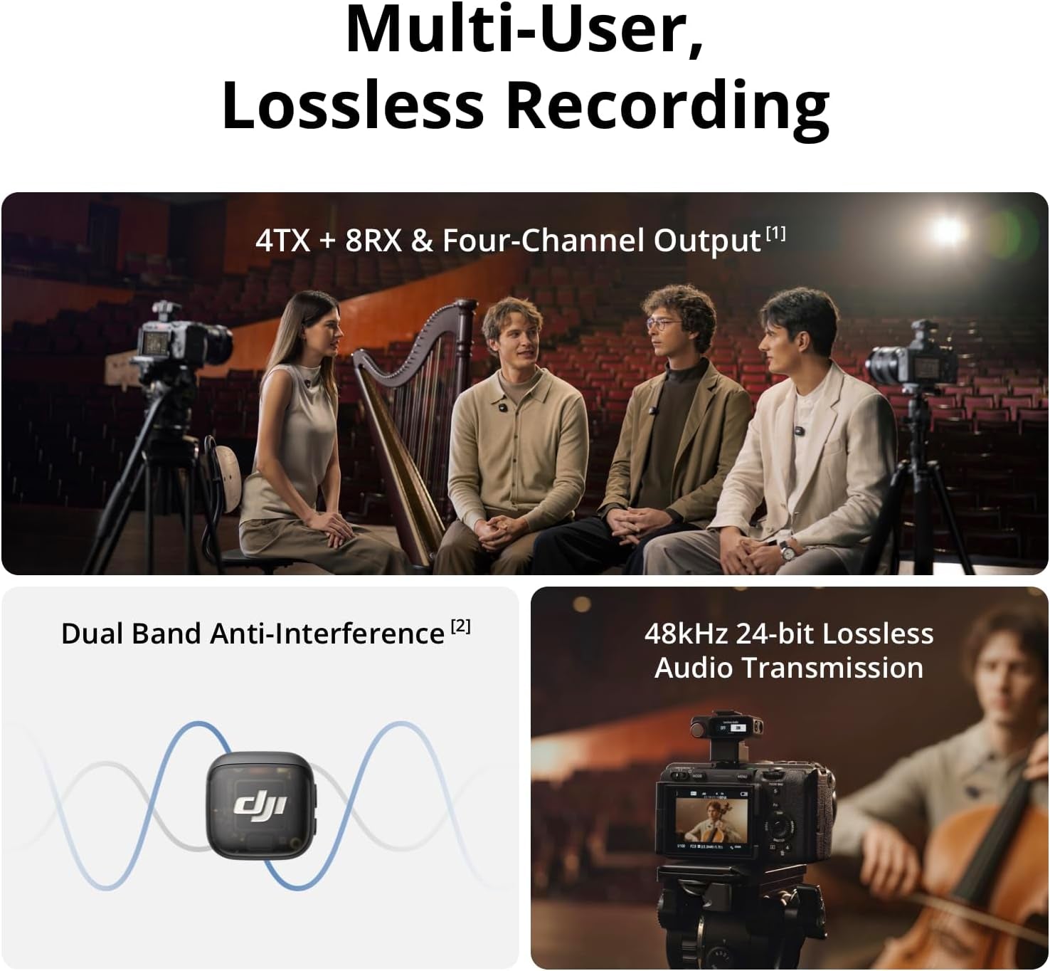 DJI Mic 3 (2 TX + 1 RX + Charging Case) + Lightning Adapter
