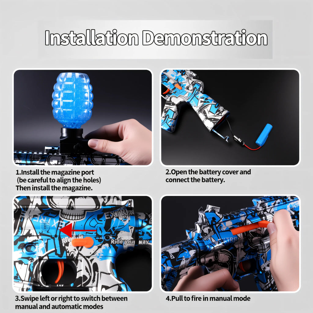 AUG Gel Ball Blaster Set - Rechargeable Outdoor Combat Toy for Teens 14+, Perfect Gift for Boys & Girls (Gel Beads Not Included）