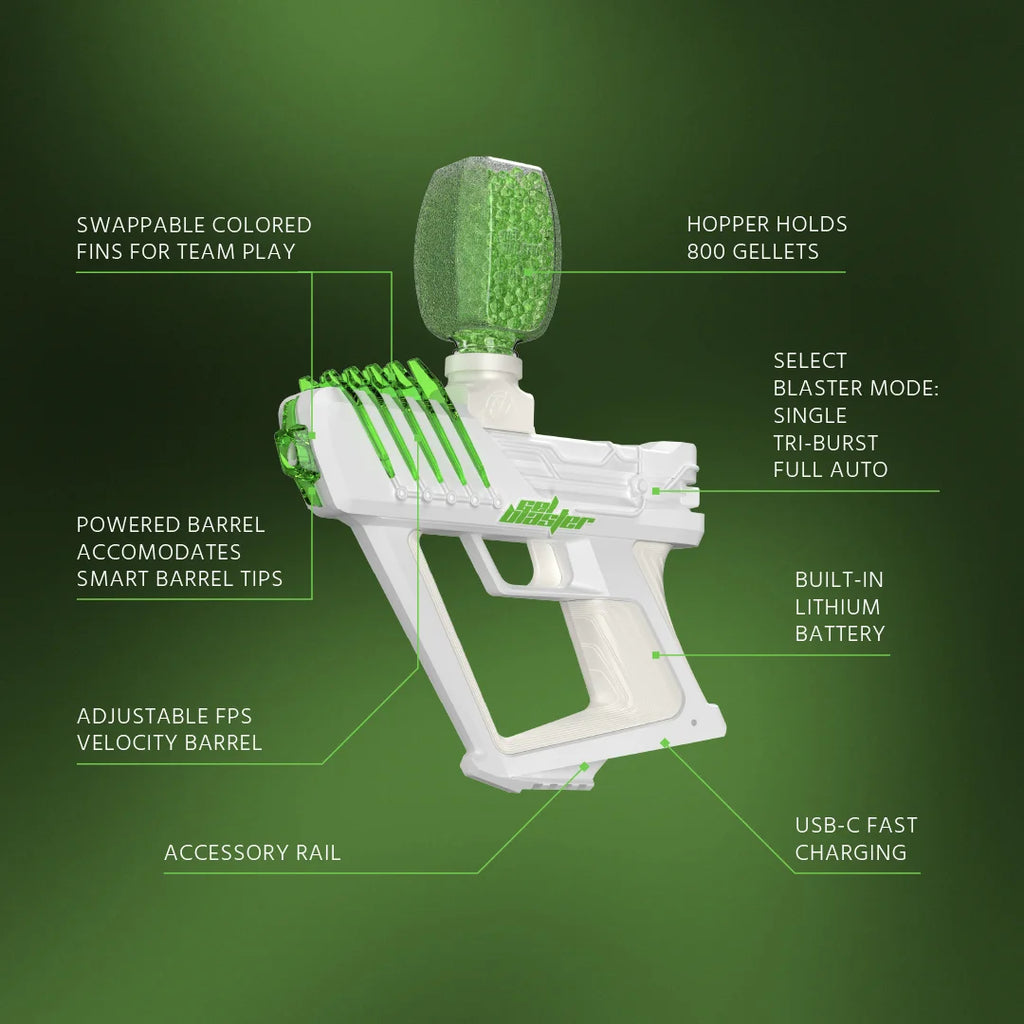 Surge 2-Blast Mode Water Bead Blaster, Extended 100+ Foot Range + 10K Gellets