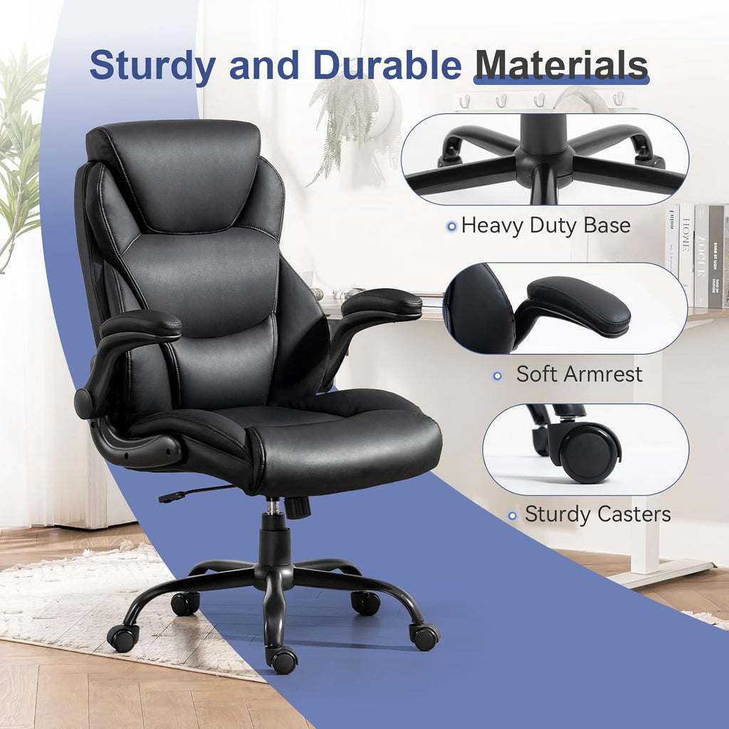 Big and Tall Office Chairs 400LBS Heavy Duty High Back Leather