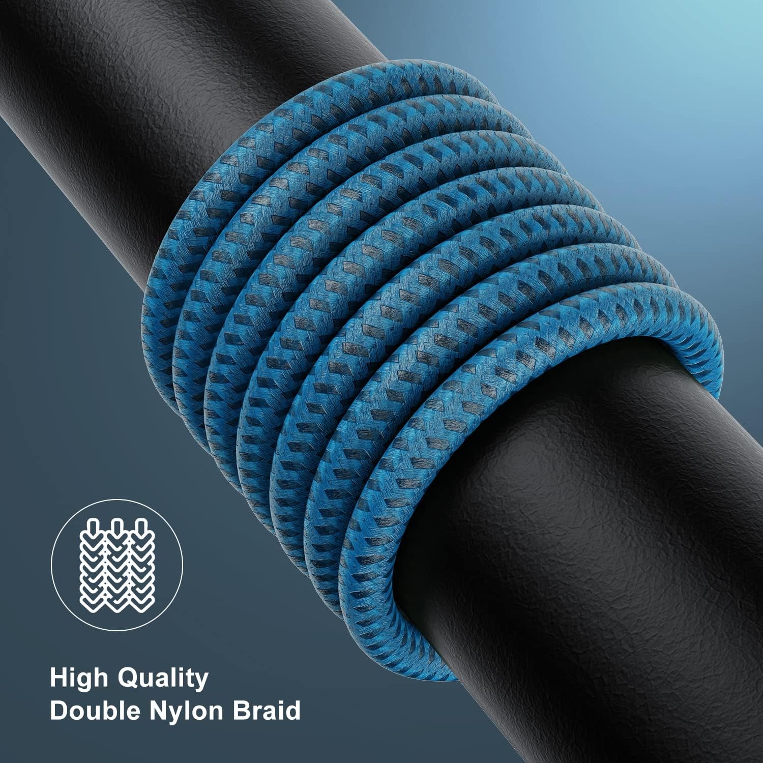 2Pack USB to Lightning Cable 3FT for Iphone 14,Nylon Braided Cord