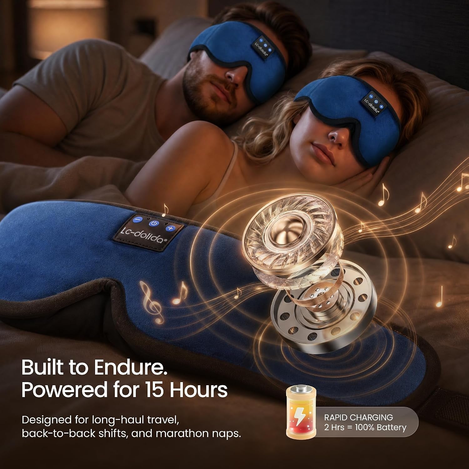 Sleeping Headphones Eye Mask, Sleep Mask with Bluetooth Headphones 3D Eye Mask Wireless Music Cotton Sleep Cover for Side Sleepers Nap Insomnia Air Travel Meditation Gifts for Unisex