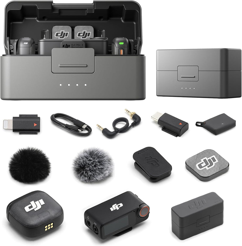 DJI Mic 3 (2 TX + 1 RX + Charging Case) + Lightning Adapter