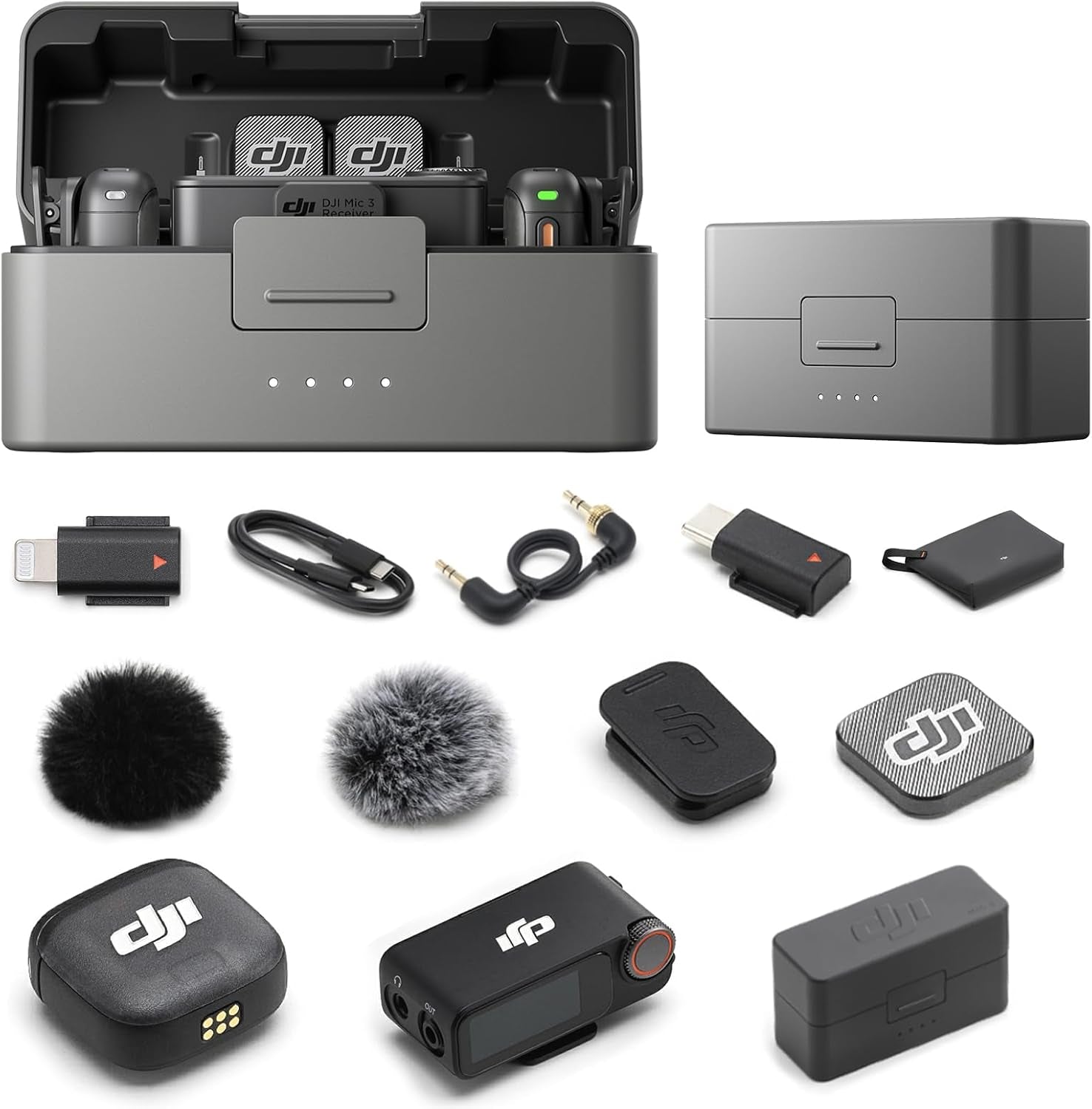 DJI Mic 3 (2 TX + 1 RX + Charging Case) + Lightning Adapter