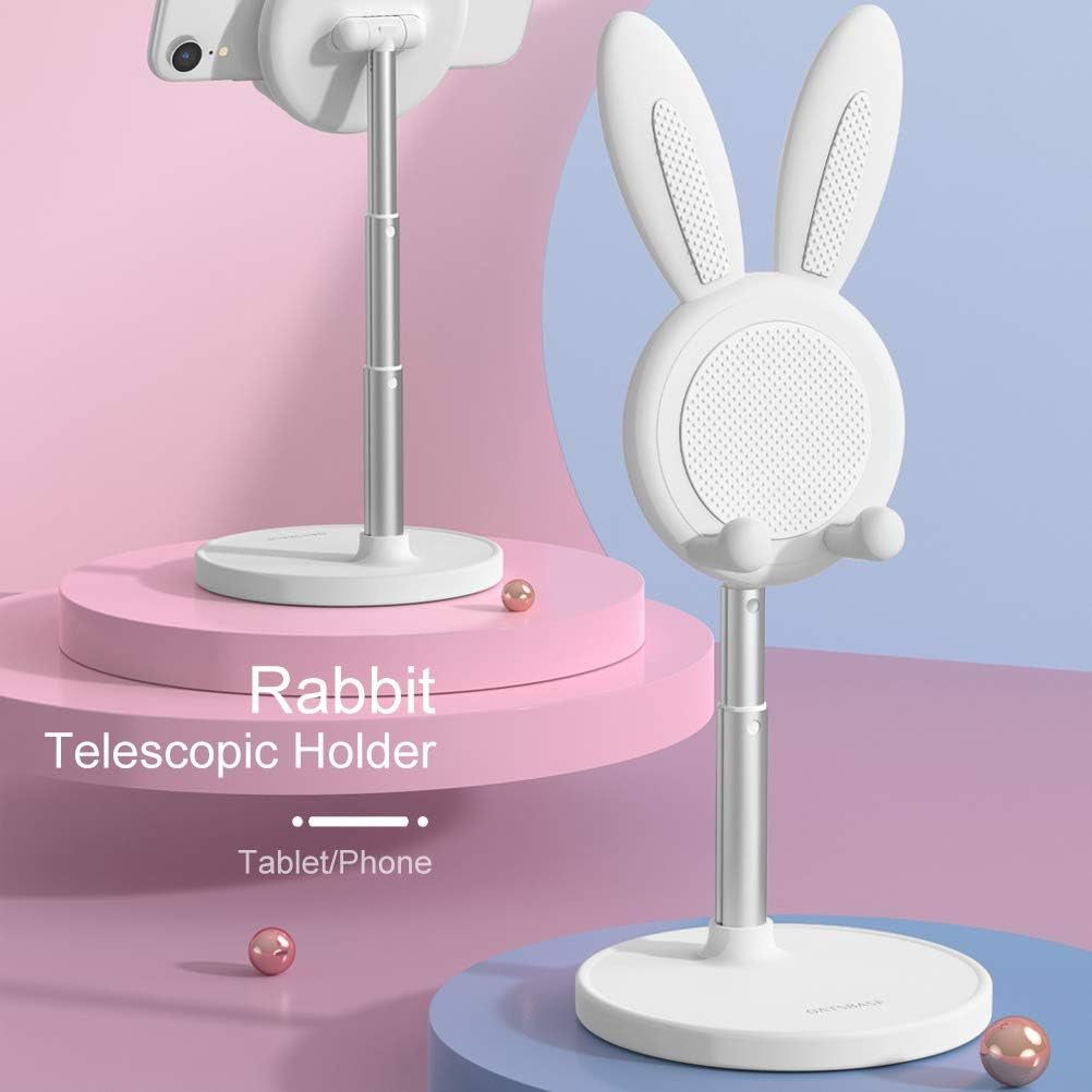 Cute Bunny Rabbit Phone Stand, Adjustable Desk Phone & Tablet Holder