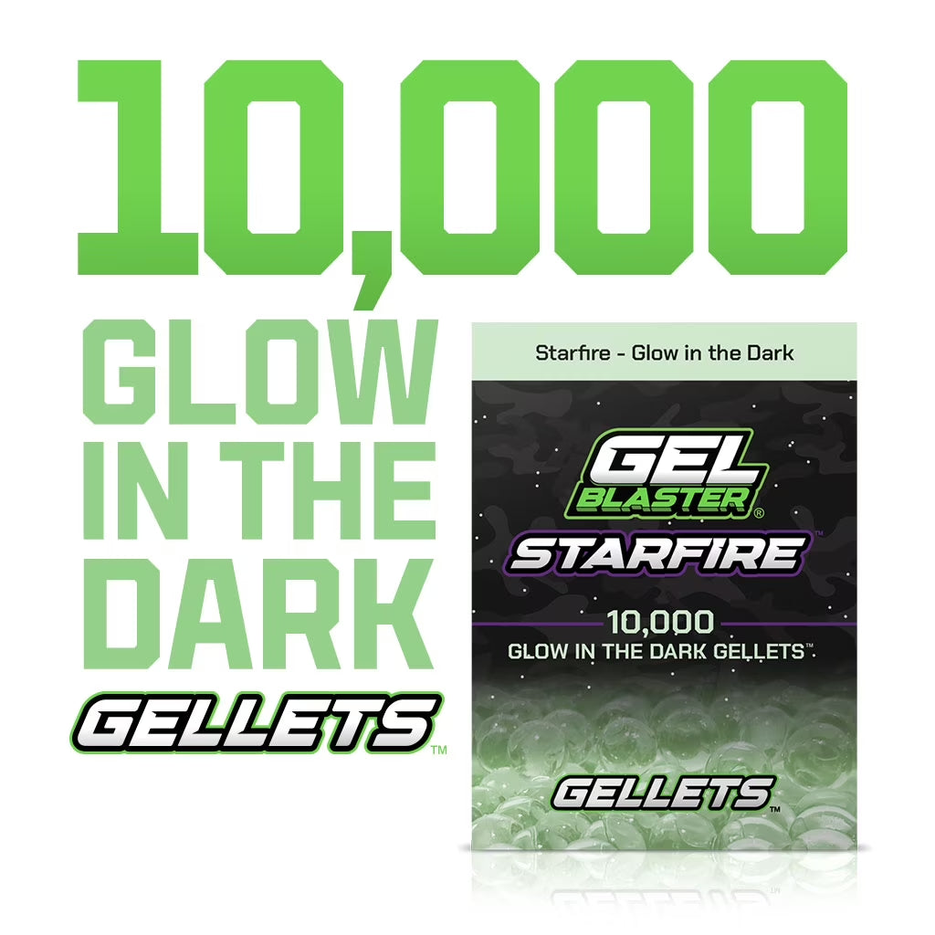Starfire Gellets Water Bead Ammo, Non-Toxic, 10K Count, Glow-In-The-Dark